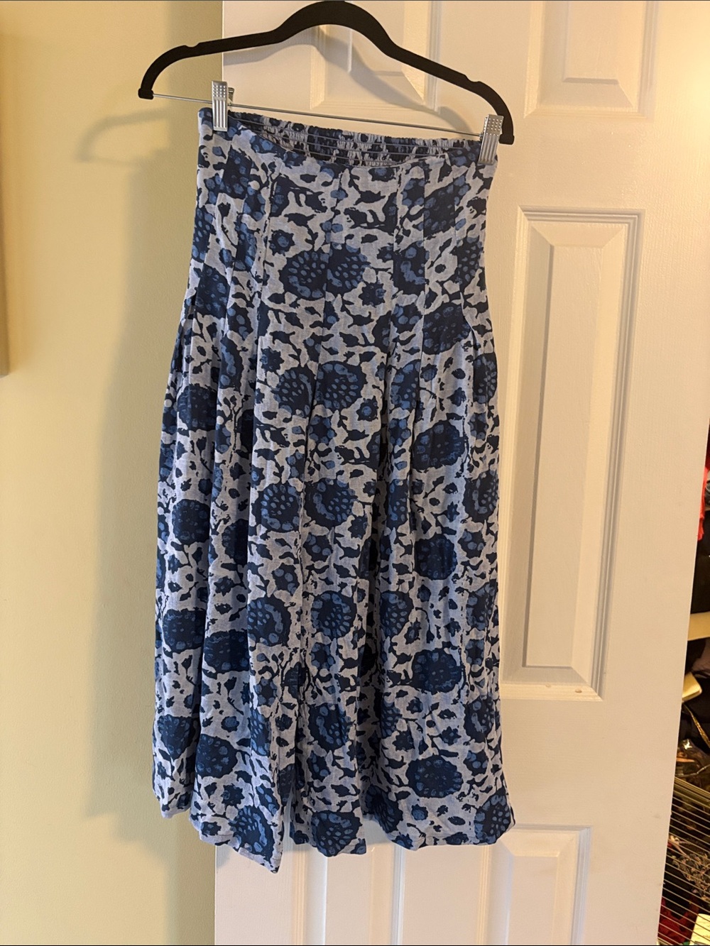 Free People Blue Floral Midi Skirt